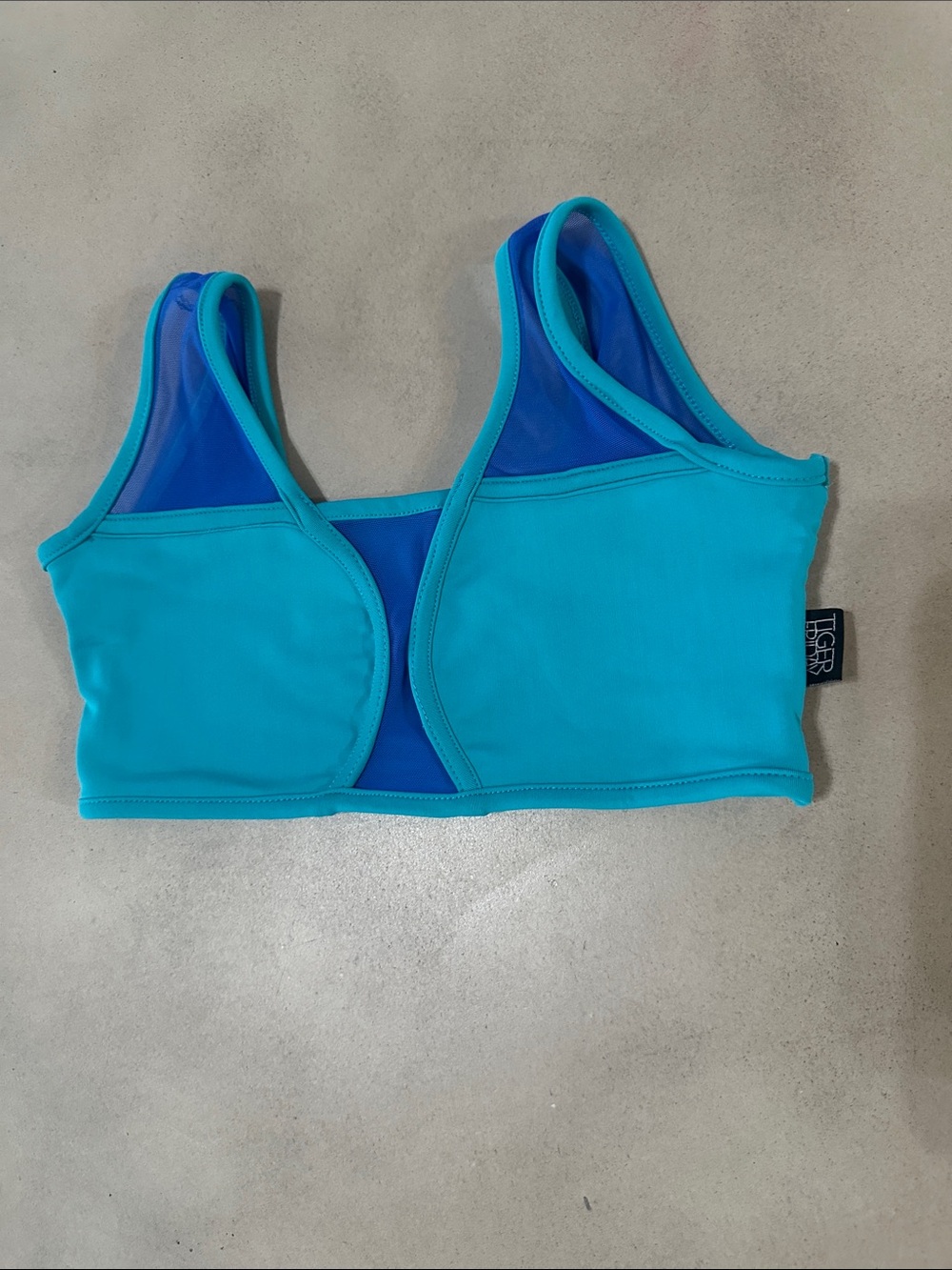 Tiger Friday Turquoise Blue Sports Bra